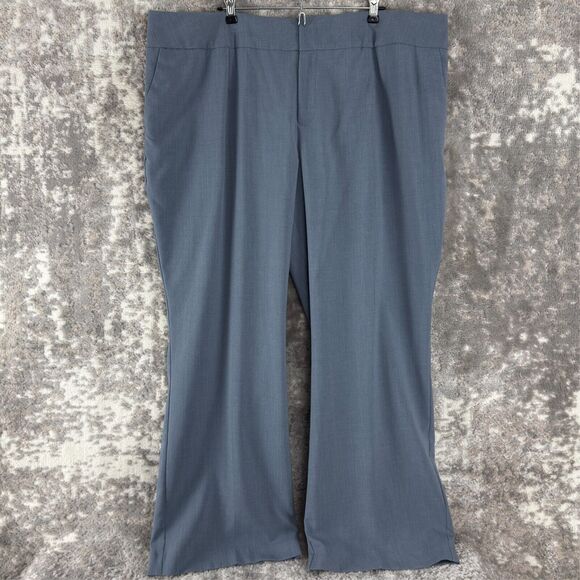 Jessica London Womens Plus Size 22 Flat Front Pants Gray Pockets Button Zip - Picture 1 of 12